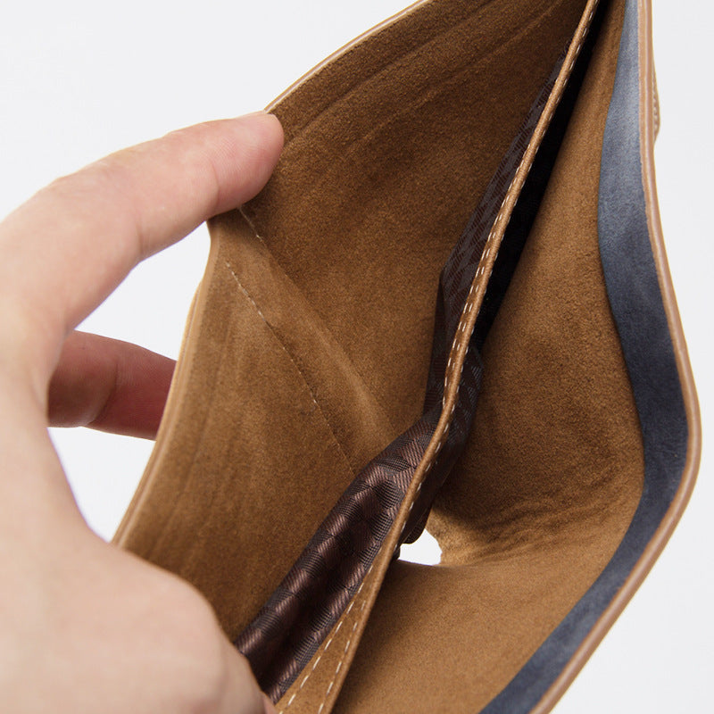 Retro Matte Bi Fold Vertical Men's wallet
