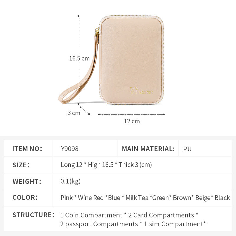 Korean Style Multi-functional Passport Protection Hanging Wallet