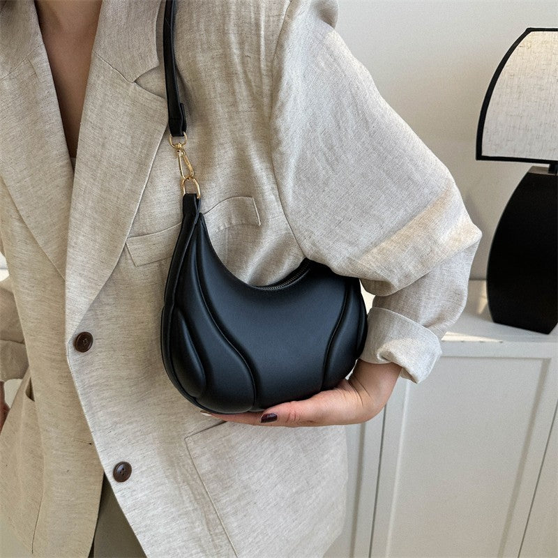 Dumpling Shoulder Bag for Women Minimalist PU Leather Underarm Handbag