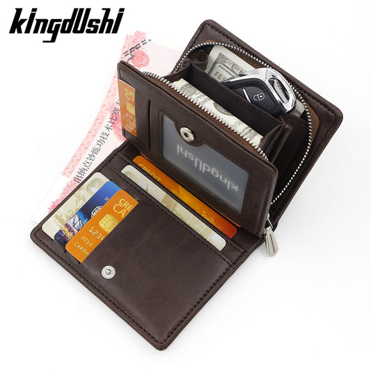 Casual Splicing Men's Wallet with Zippered Coin Purse