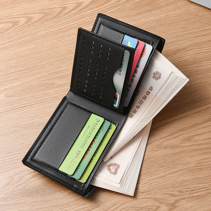 High-Quality Horizontal Pebble Pattern Artificial leather Multi-Card Business Wallet for Men