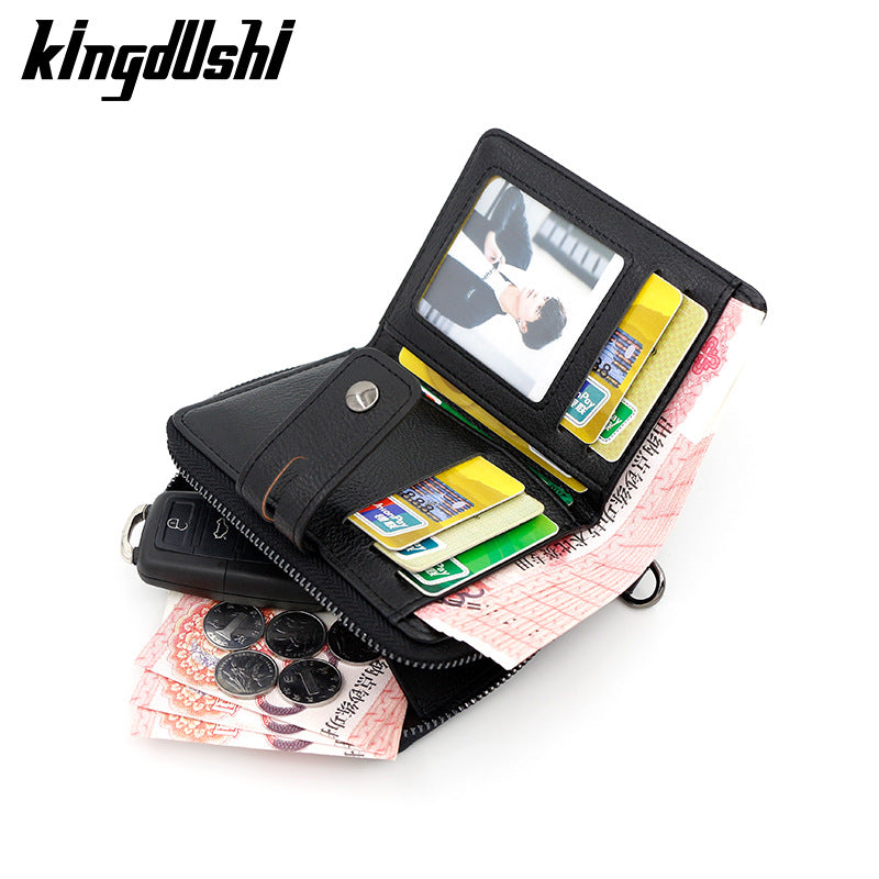 Vertical Vintage Multi Functional Zipper Men's Wallet