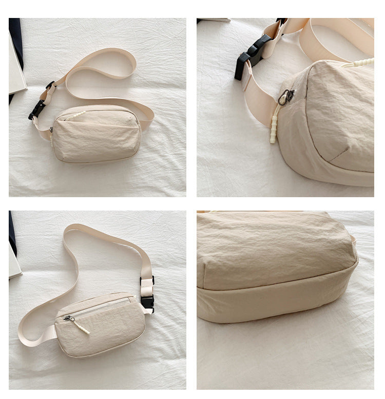 Korean Style Nylon Crossbody Waist Bag | Lightweight Everyday Sling Bag