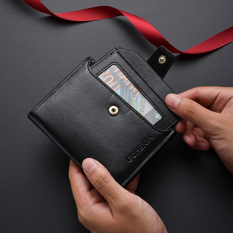 Vintage Oil Wax Leather Texture Men's Wallet