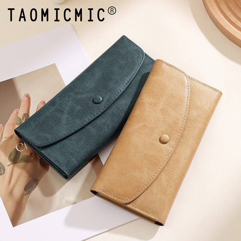 Ultra-Thin Large Capacity Womens Long Wallet | Premium Card Holder Clutch