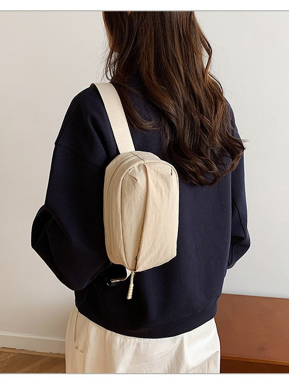 Korean Style Nylon Crossbody Waist Bag | Lightweight Everyday Sling Bag
