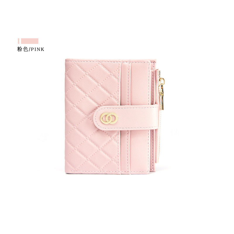 Multi-Purpose Short Belt Buckle Women's Folding Wallet