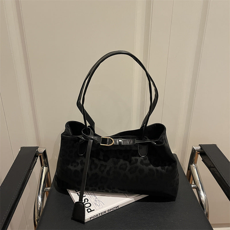 Womens Leopard Print Shoulder Handbag | Retro Fashion Large Capacity Armpit Bag