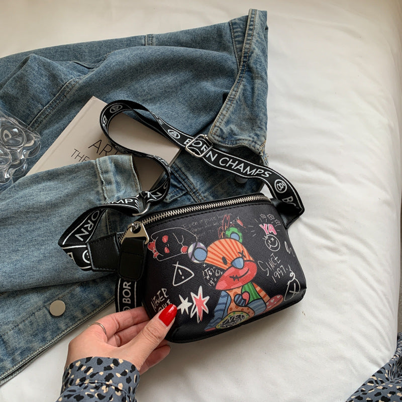 Premium Quality Graffiti Painted Compact Crossbody Bag