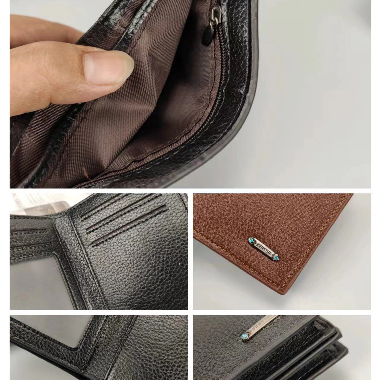 Men's thin vertical multi-card holder wallet