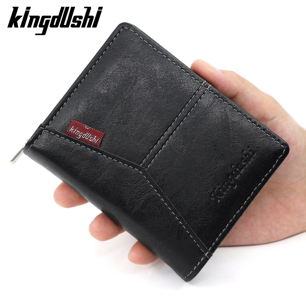 Casual Splicing Men's Wallet with Zippered Coin Purse