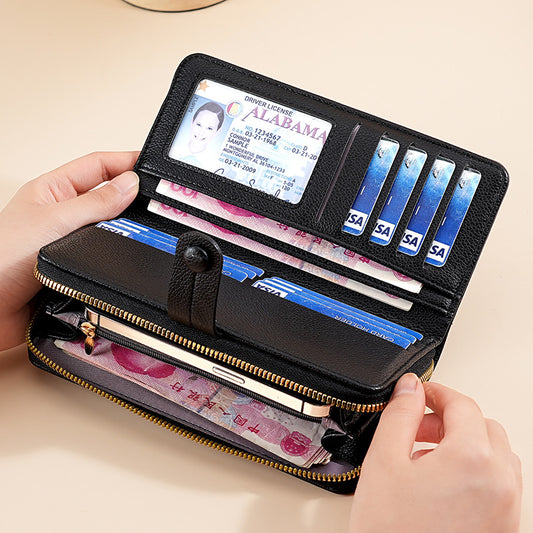 Multi Chambered Women's Long Buckle Wallet