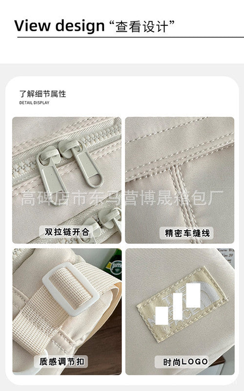 Utility Mini Crossbody Bag for Women Multi-Pocket Oxford Shoulder Bag