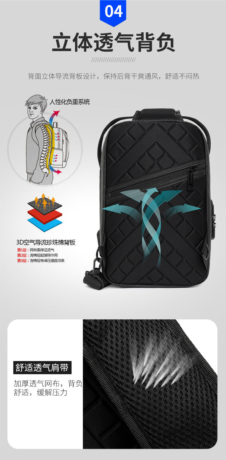 Urban Crossbody Sling Backpack | Breathable 10-Inch Travel Chest Bag