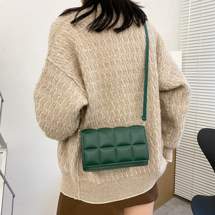 Quilted Mini Crossbody Bag for Women Soft PU Square Shoulder Bag