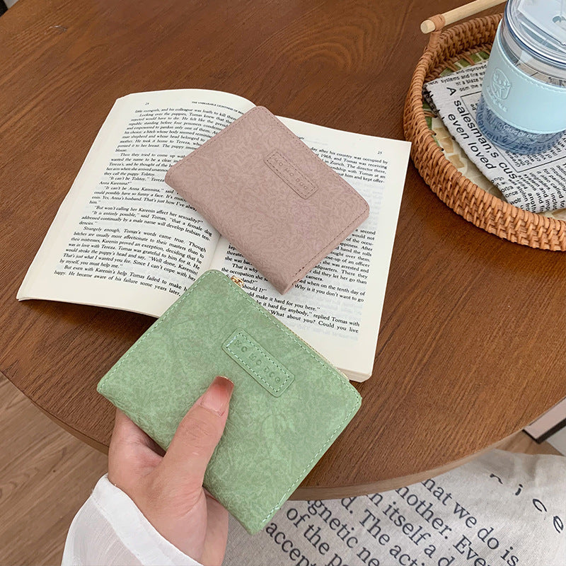 New Korean version of student retro folding wallet for women