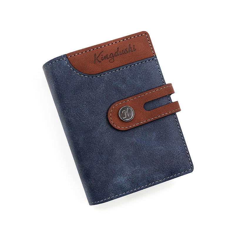Side Zipper Versatile Bi-Fold Buckle Wallet for Men