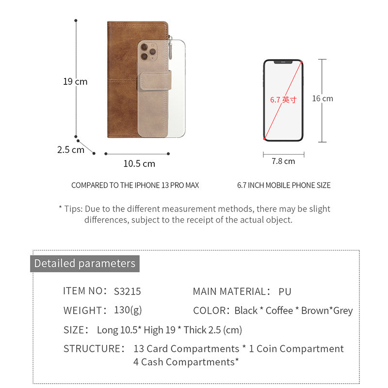 Multichambered Handy Men's Clutch Wallet