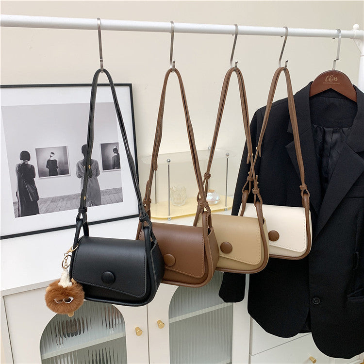 Vintage Two-Tone Mini Crossbody Bag for Women Soft PU Flap Shoulder Bag