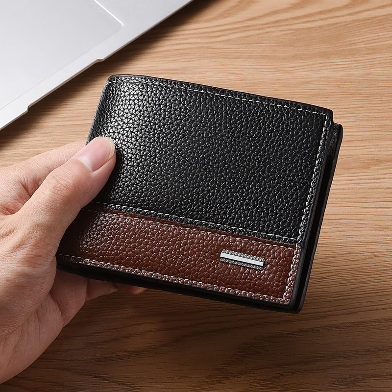 High-Quality Horizontal Pebble Pattern Artificial leather Multi-Card Business Wallet for Men