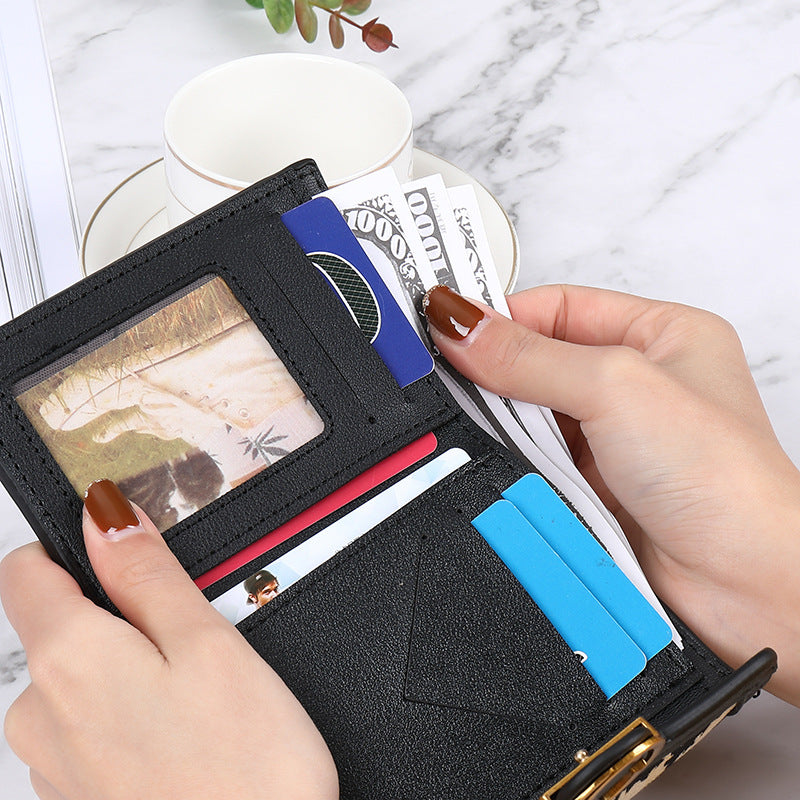 Multi Functional Retro Large Capacity High Quality Women's Short Wallet
