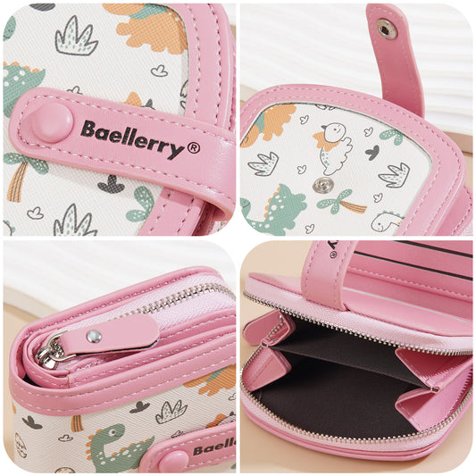 Cute Printed Compact Girls Zipper Wallet