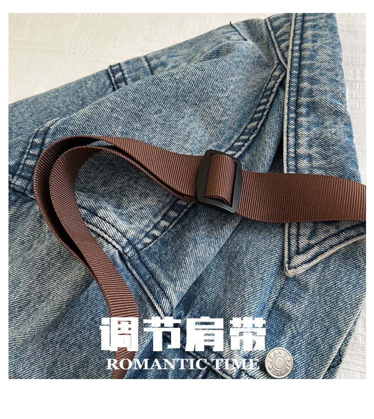 Vintage Utility Waist Bag Multi-Pocket Canvas Crossbody Sling Bag