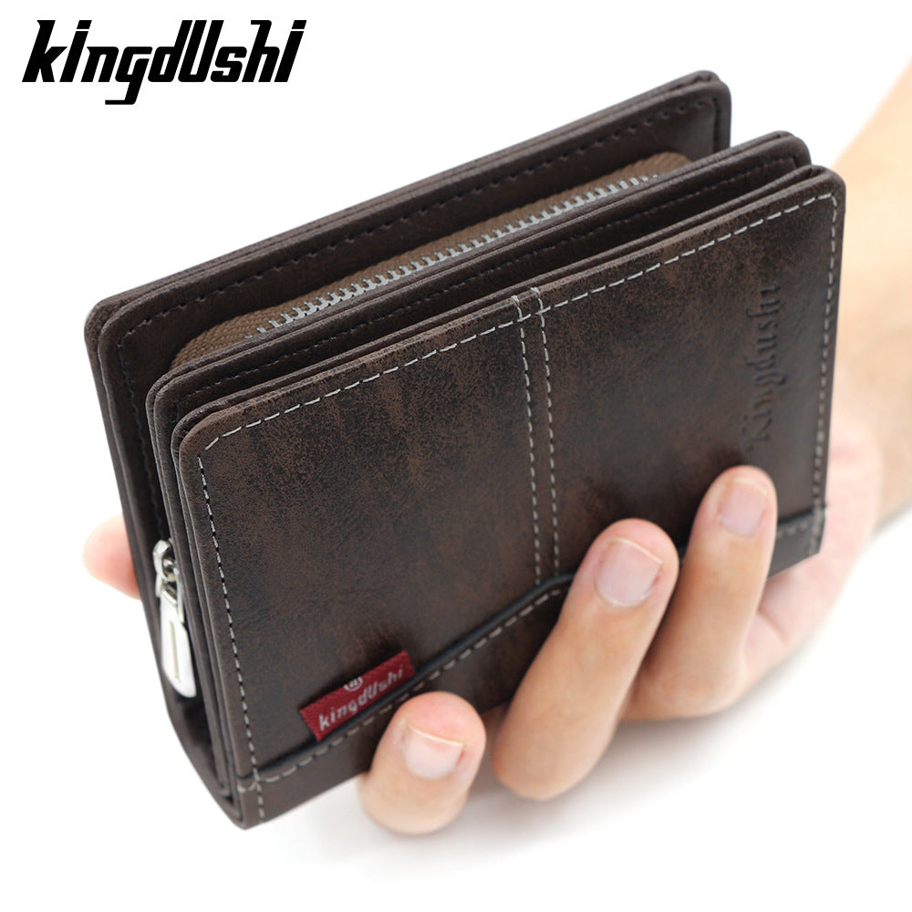 Casual Splicing Men's Wallet with Zippered Coin Purse
