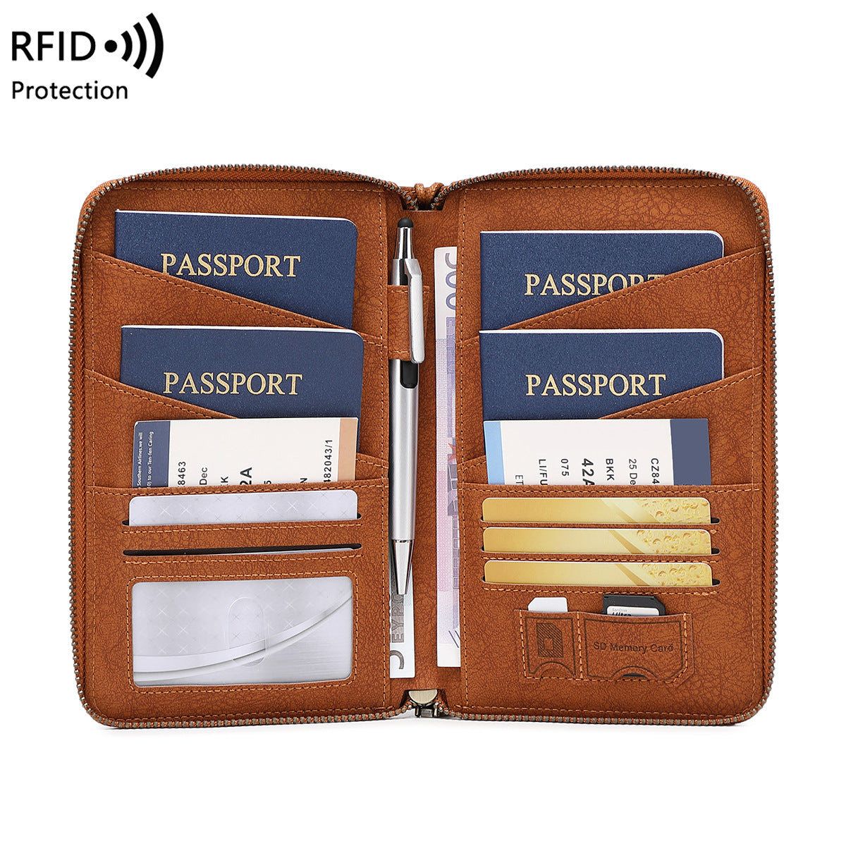 All in One High Quality Family Passport Holder Wallet