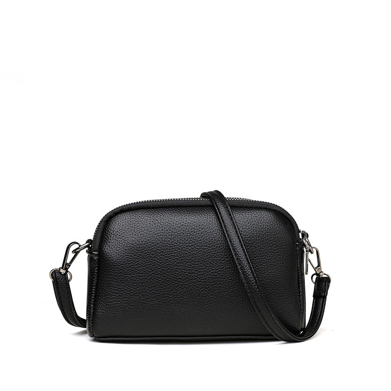 Floral Solid Black Lightweight Shoulder Side Bag for Women