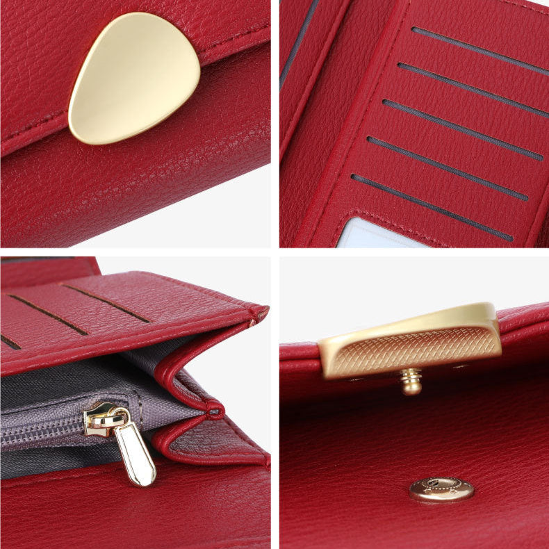 Pebbled Trifold Multifunctional Women's Wallet