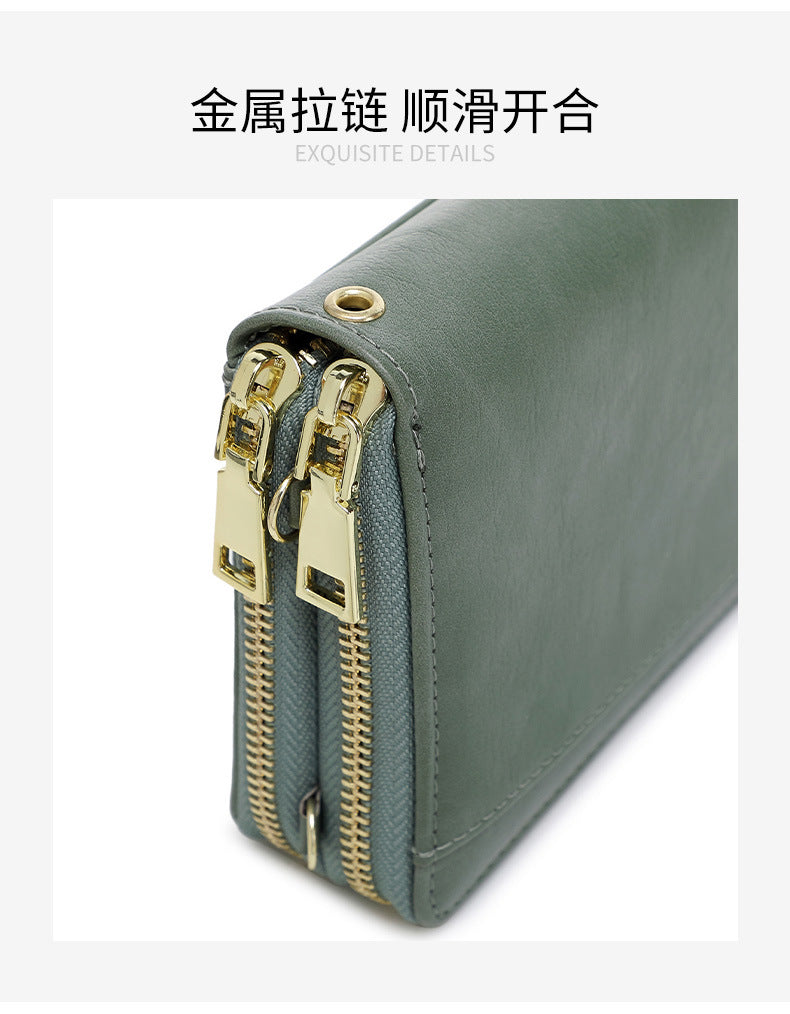 High Quality Multi Functional Double Zipper Passport Bag
