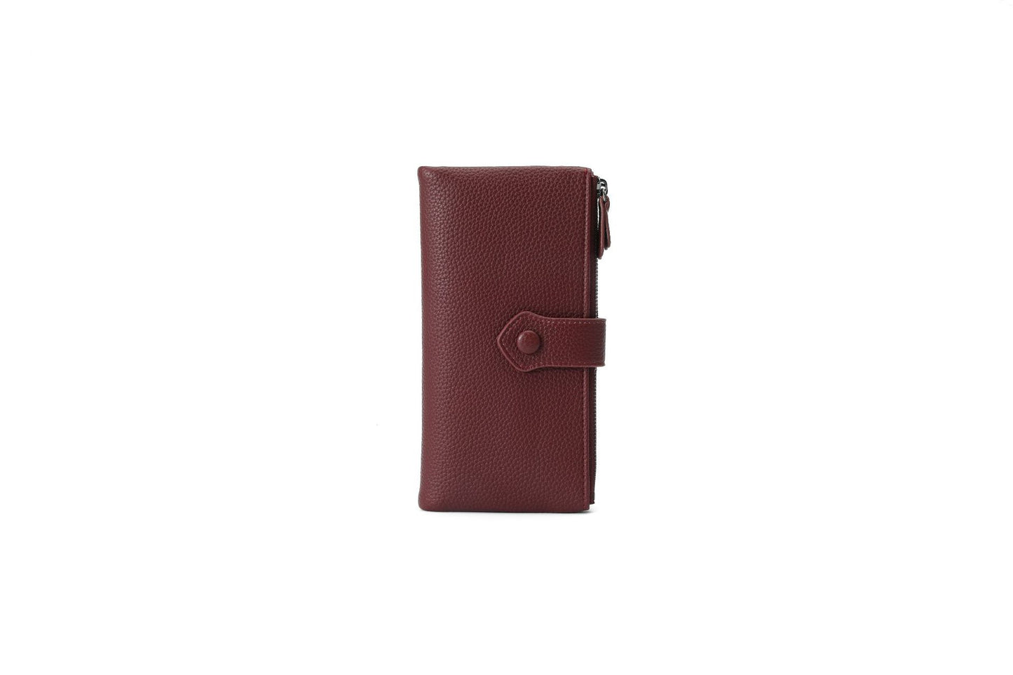 RFID Protected Pebbled Pattern Women's Clutch Wallet