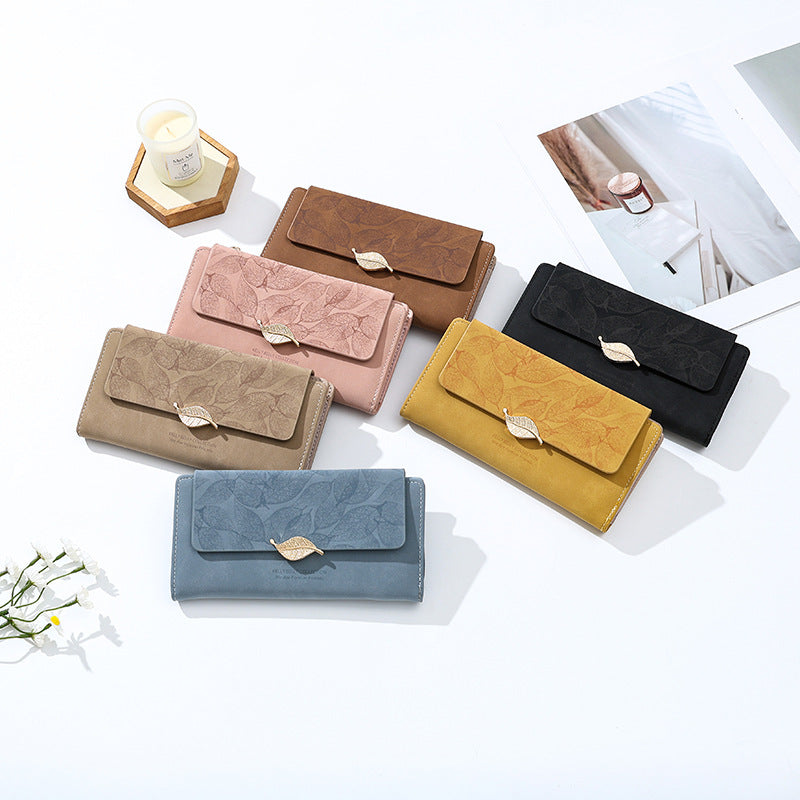 Frosted Leaf Retro Women's Clutch Wallet