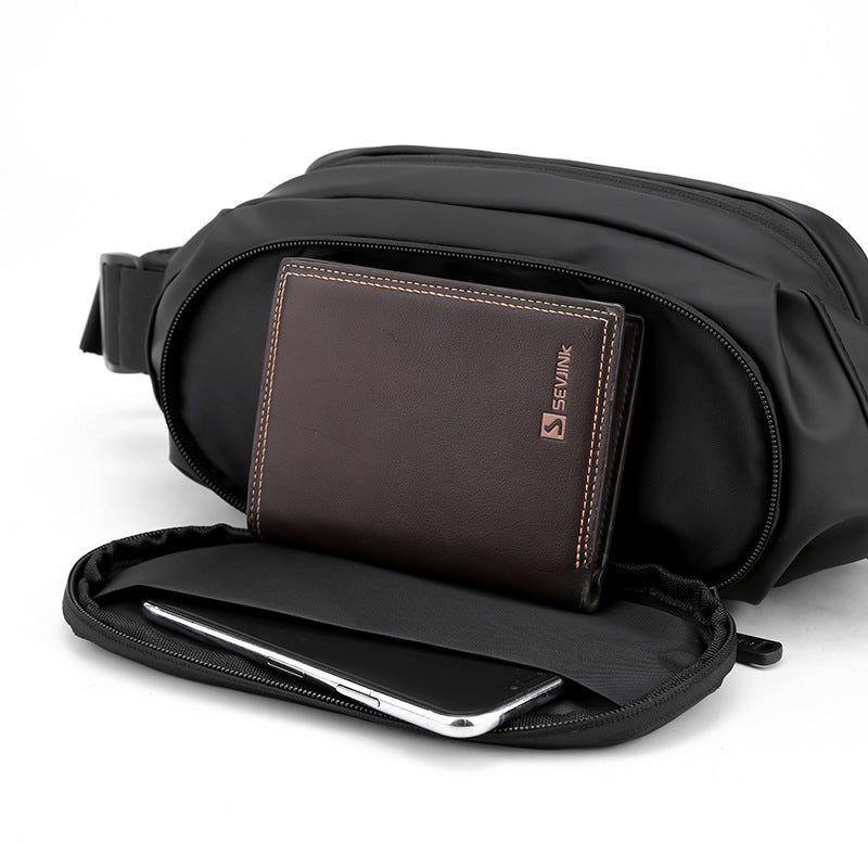 Mens Waterproof Waist Bag | Korean Style Crossbody Chest Bag for Travel & Outdoor