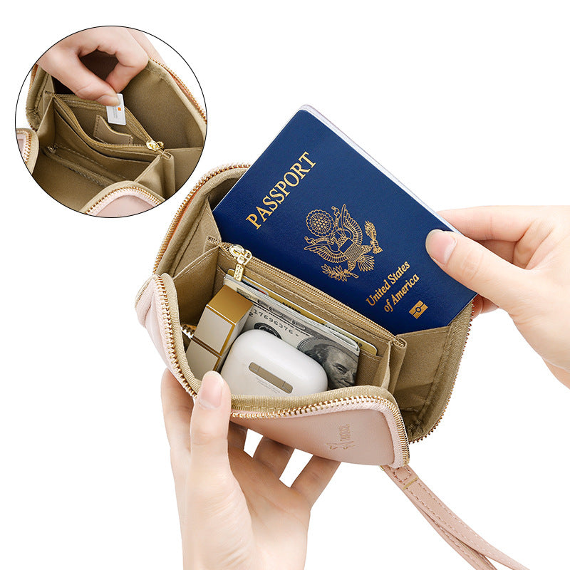 Korean Style Multi-functional Passport Protection Hanging Wallet