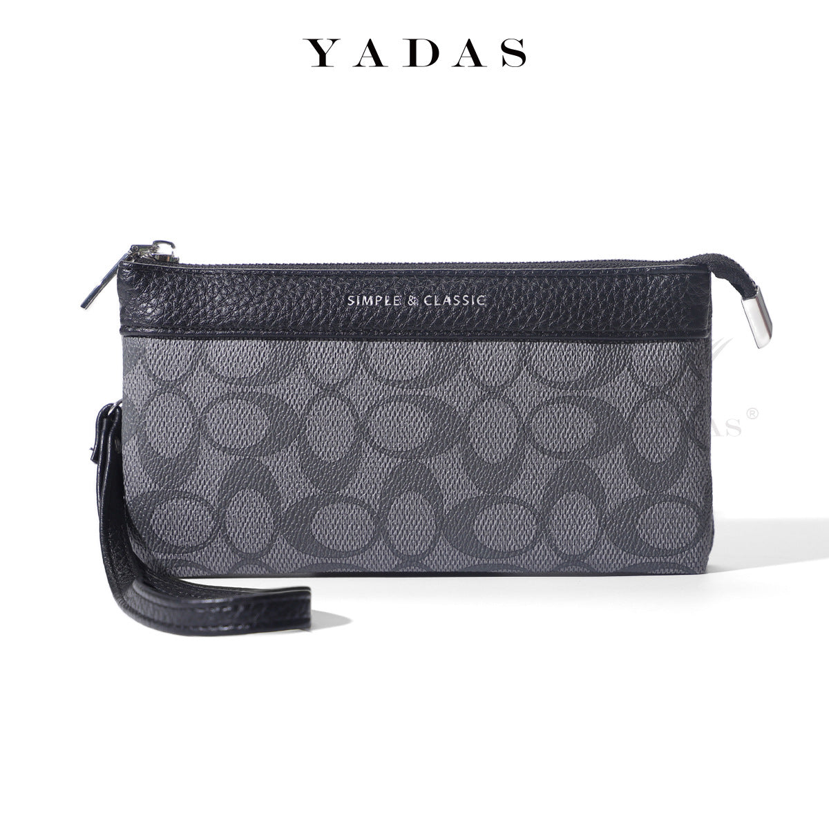 Premium Brand Texture Zipper Wrist Purse for Women