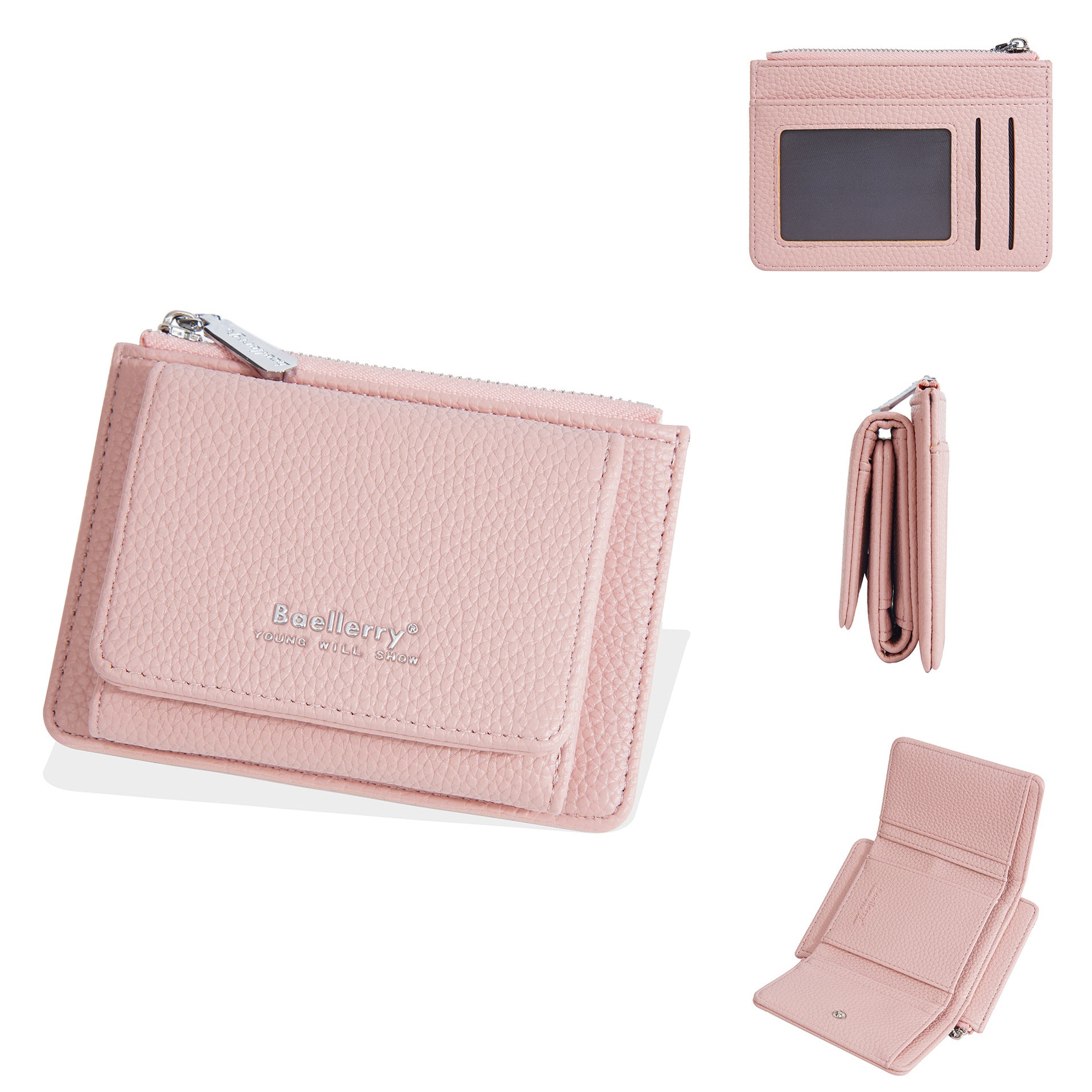 Trendy Orange Color Tri Fold Purse for Women