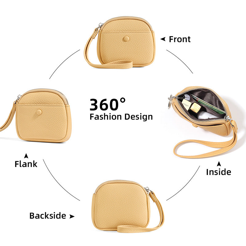 Women's Minimalist Card Holder Wristlet Wallet Mini Zip Coin Purse & Card Organizer