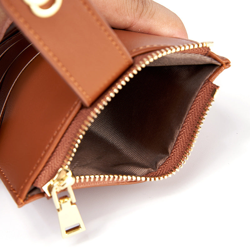 Multi-Purpose Short Belt Buckle Women's Folding Wallet