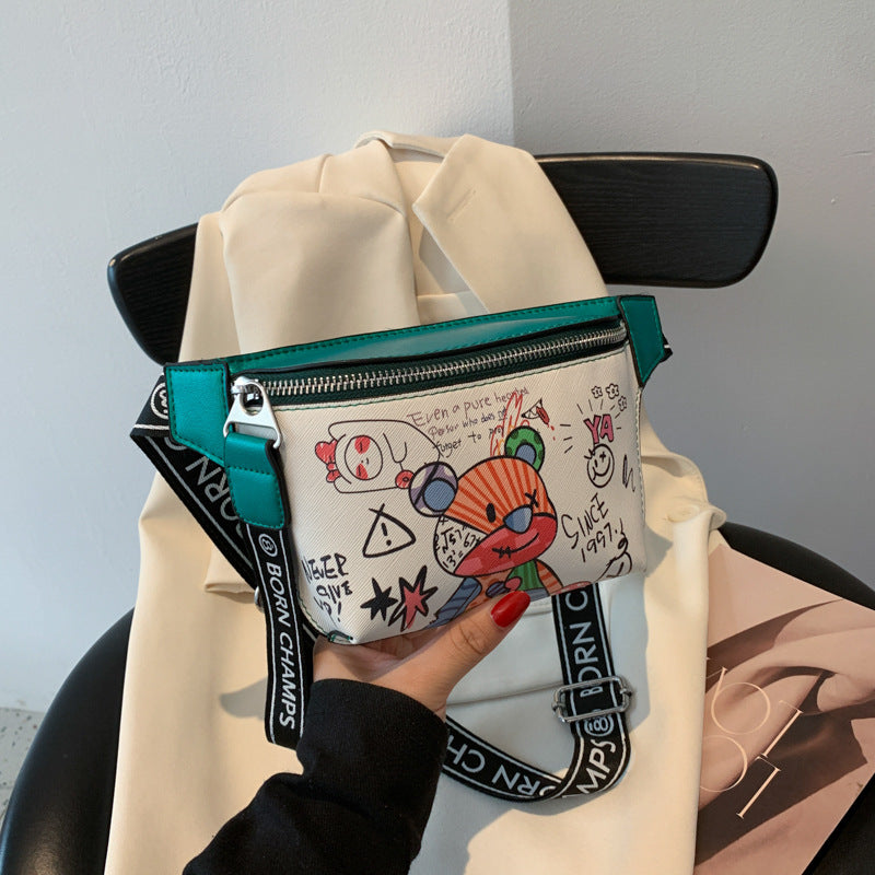 Premium Quality Graffiti Painted Compact Crossbody Bag