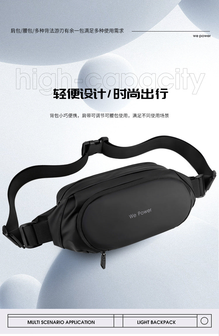 Mens Waterproof Waist Bag | Korean Style Crossbody Chest Bag for Travel & Outdoor