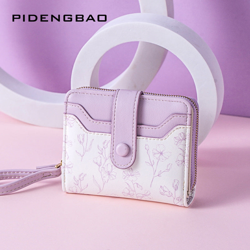 Multi Slot Bi Fold Floral Women's Wallet