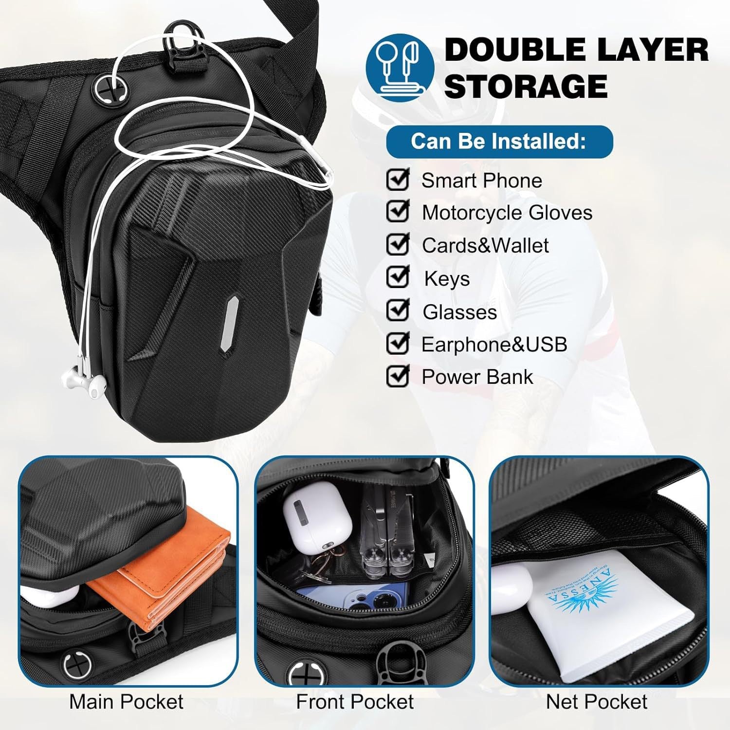 Motorcycle Tactical Leg Bag | Waterproof Cycling Waist & Thigh Bag