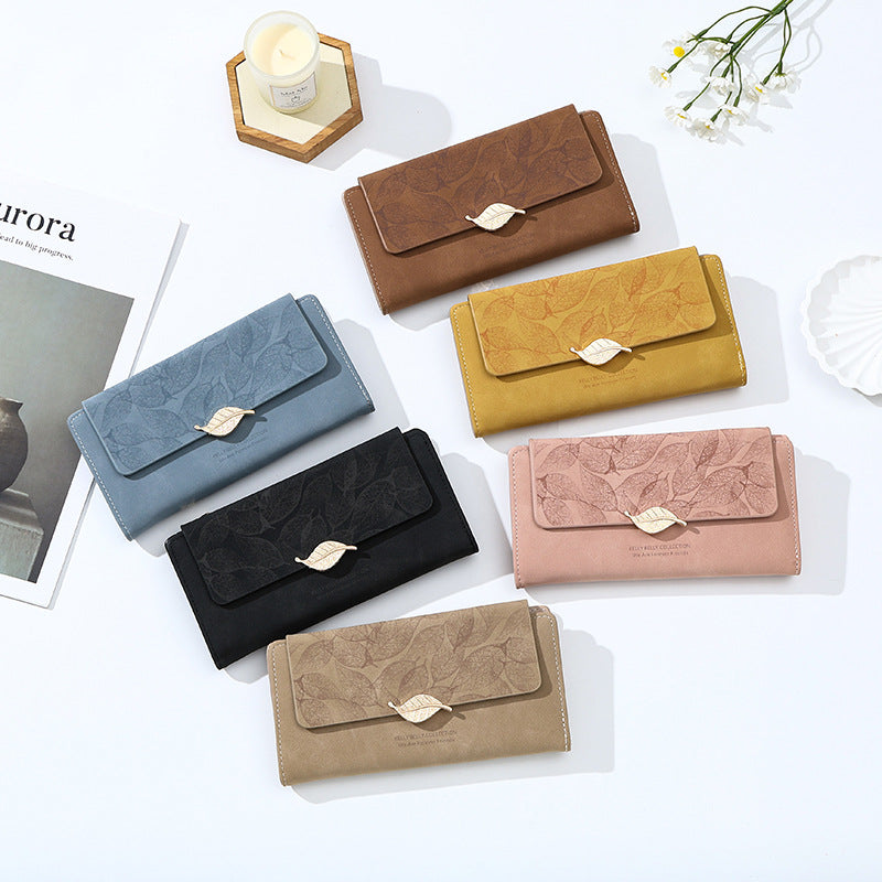 Frosted Leaf Retro Women's Clutch Wallet