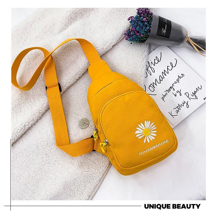 Cute Canvas Mini Crossbody Chest Bag for Women | Lightweight Everyday Sling Bag