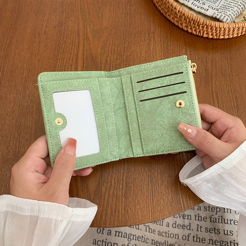 New Korean version of student retro folding wallet for women