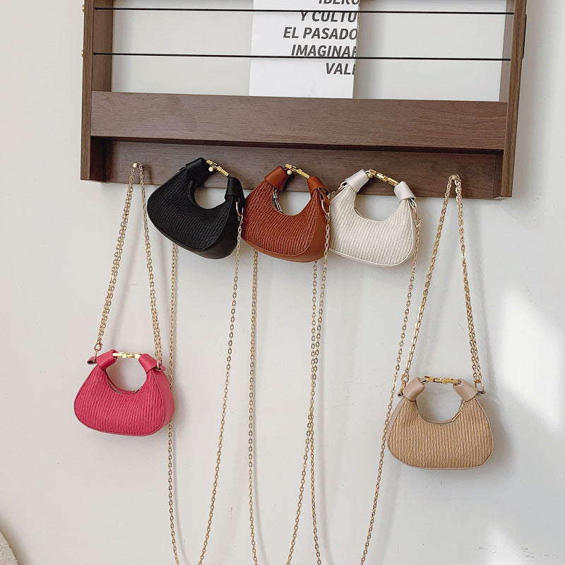 Womens Crescent Shoulder Bag | Premium Chain Strap Armpit Handbag for Daily Style