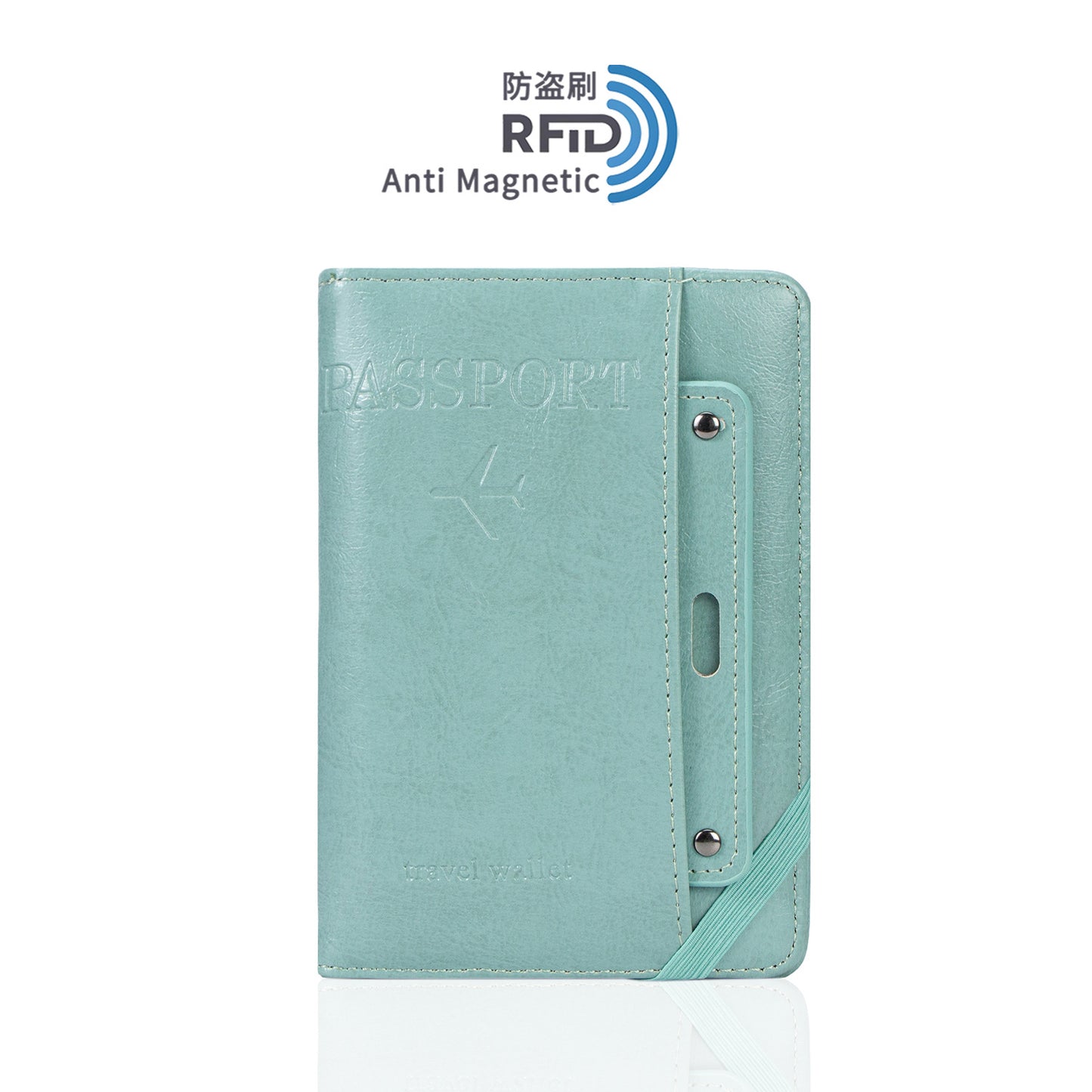 RFID protected Multi functional Bi Fold Passport Wallet