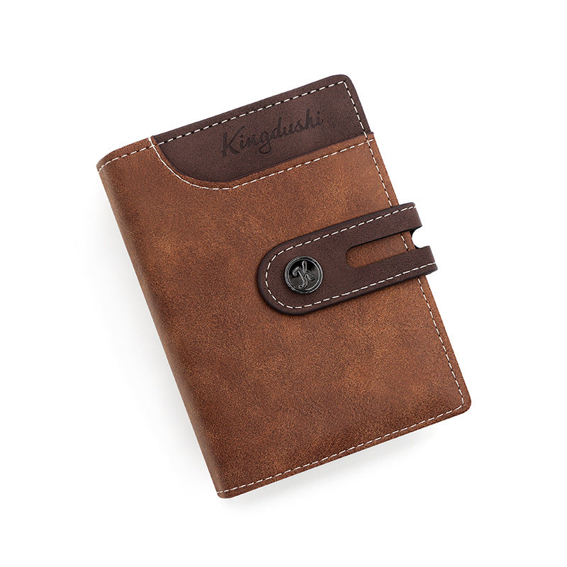 Side Zipper Versatile Bi-Fold Buckle Wallet for Men